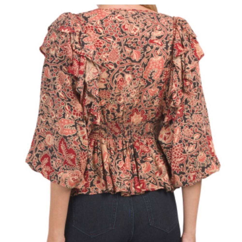 House of Harlow 1960 Jaipur Printed Blouse NEW with tags size medium - Picture 5 of 16
